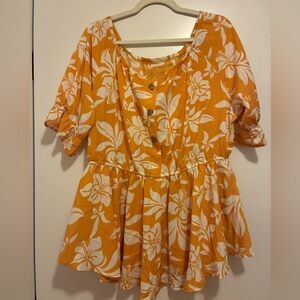 Shein Floral Yellow Women's Top